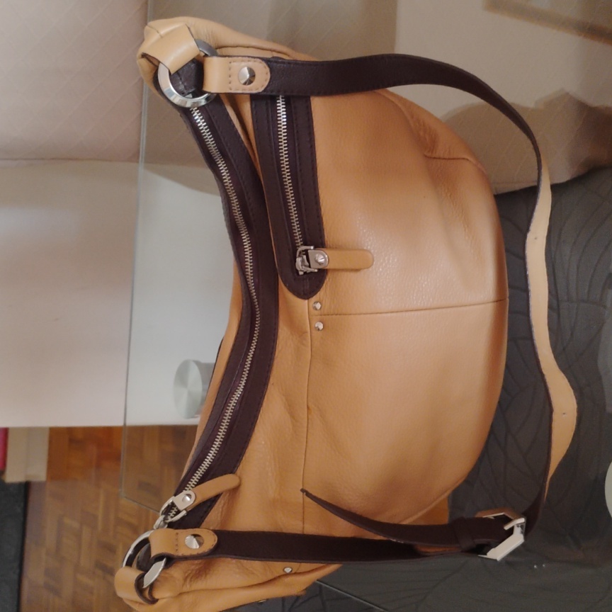 Tan And Brown Leather Bag